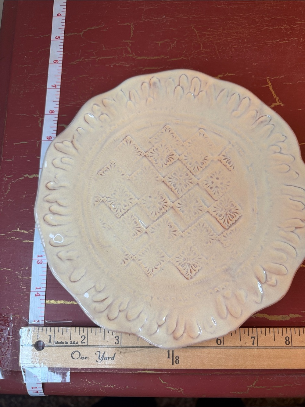 Vietri Cream Decorative Ceramic Dinner Plate